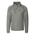 thumbnail image 2 of Men's Cutter & Buck Heather Gray New Orleans Saints Big & Tall Mainsail Sweater-Knit Raglan Half-Zip Jacket, 2 of 3