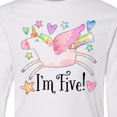 thumbnail image 4 of Inktastic I'm 5 Cute Rainbow Unicorn with Stars and Hearts Long Sleeve Youth T-Shirt, 4 of 5