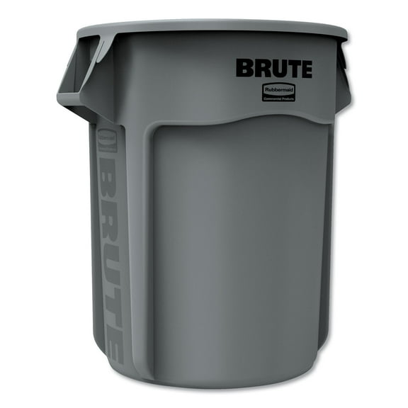 Rubbermaid Commercial Products Round Brute Container, Plastic, 55 Gallon, Gray