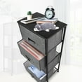 thumbnail image 3 of Bigroof 4 Drawer Fabric Dresser, Dark Grey, Metal Frame, Eco-friendly MDF Top, 3 of 6
