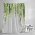 thumbnail image 4 of Sage Green Shower Curtain Set, Waterproof Shower Curtains for Bathroom, Summer Botanical Leaves Watercolor Washable Fabric Cloth Bath Curtain for Bathtub Decoration with Hooks 48x72 Inches, 4 of 9