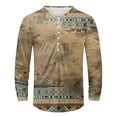 thumbnail image 3 of T Shirt Men Male Patchwork Color Crew Neck Button Up Large Size Digital Printed Long Sleeve Athletic Shirts Mens Yellow XXXXL, 3 of 3