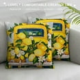 thumbnail image 3 of Shiartex Spring Summer Magnolia Lemon Pillow Cover ,Golden Yellow White Stripe Floral Throw Pillow Cover Farmhouse Lemon Slice Juice Decor for Home Outdoor Sofa Couch, 3 of 5