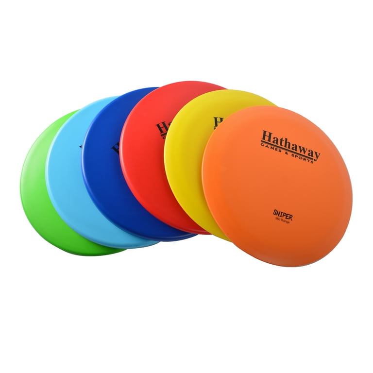 Hathaway Disc Golf Mid-Range Discs, Starter Set with 6 Discs. Three Drivers, Two Mid-Range and One Approach and with Included Case 165 – 172 gram, 8.25 In. - Walmart.com