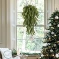 thumbnail image 6 of RECUTMS 2Pcs Artificial Christmas Teardrop Pine Needle Hanging Swag Artificial Pine Needle Branches Faux Winter Wreath Hanging Plants for Front Door Wall Home Christmas Decoration (Green), 6 of 8