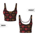 thumbnail image 6 of Uemuo Gold Glitter Heart Pattern Women's Sports Bra - High Impact Support, Breathable, and Comfortable Athletic Bra for Running, Yoga, and Workouts, 6 of 9