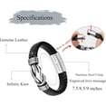 thumbnail image 5 of Gift for Men Black Braided Leather Infinity Bracelet Forever Linked Together Stainless Steel Engraved with Love You Forever Jewelry 7.5|8.5|9 Inches, 5 of 5