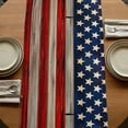 thumbnail image 5 of American Flag Table Runner, Vintage USA Flag Wooden Washable Cotton Linen Table Runners 60 Inches Long, Dresser Scarf Runner for Coffee/TV Stands/Kitchen/Cabinets 13''x60'', 5 of 9