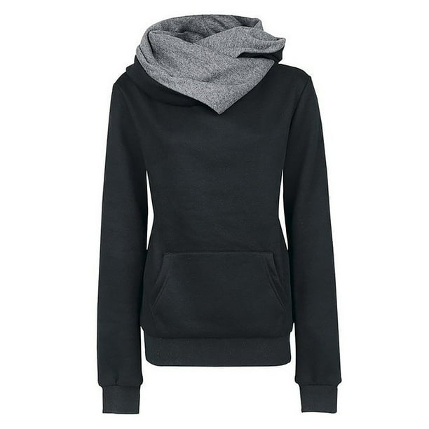Puntoco Top de mujer para otoño e invierno Sudaderas Jersey de manga larga Sudaderas con capucha bicolor Puntoco Puntoco-2002
