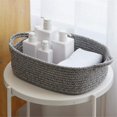 thumbnail image 3 of Cesta de almacenamiento rectangular de cuerda de algodón Cesta de almacenamiento de juguetes Cesta de almacenamiento de baño, B Blanco Amarillo Blanco ,Blanco Amarillo Blanco, 3 of 5