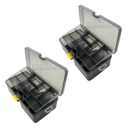 Rollbacks & More 2X Double Layer Fishing Tackle Box Lures Bait Storage Case Organizer Container Accessories