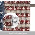 thumbnail image 6 of American Flag Valance Curtain Starfish Red Brown Wood Grain Window Valances Rod Pocket Short Curtains Window Treatments for Kitchen Bedroom Bathroom Laundry 42" x 18", 6 of 9