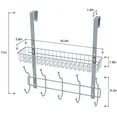 thumbnail image 5 of Over The Door Hook Hanging Organizer with Mesh Basket, Hanging Rack, Silver by ONLINE, 5 of 7