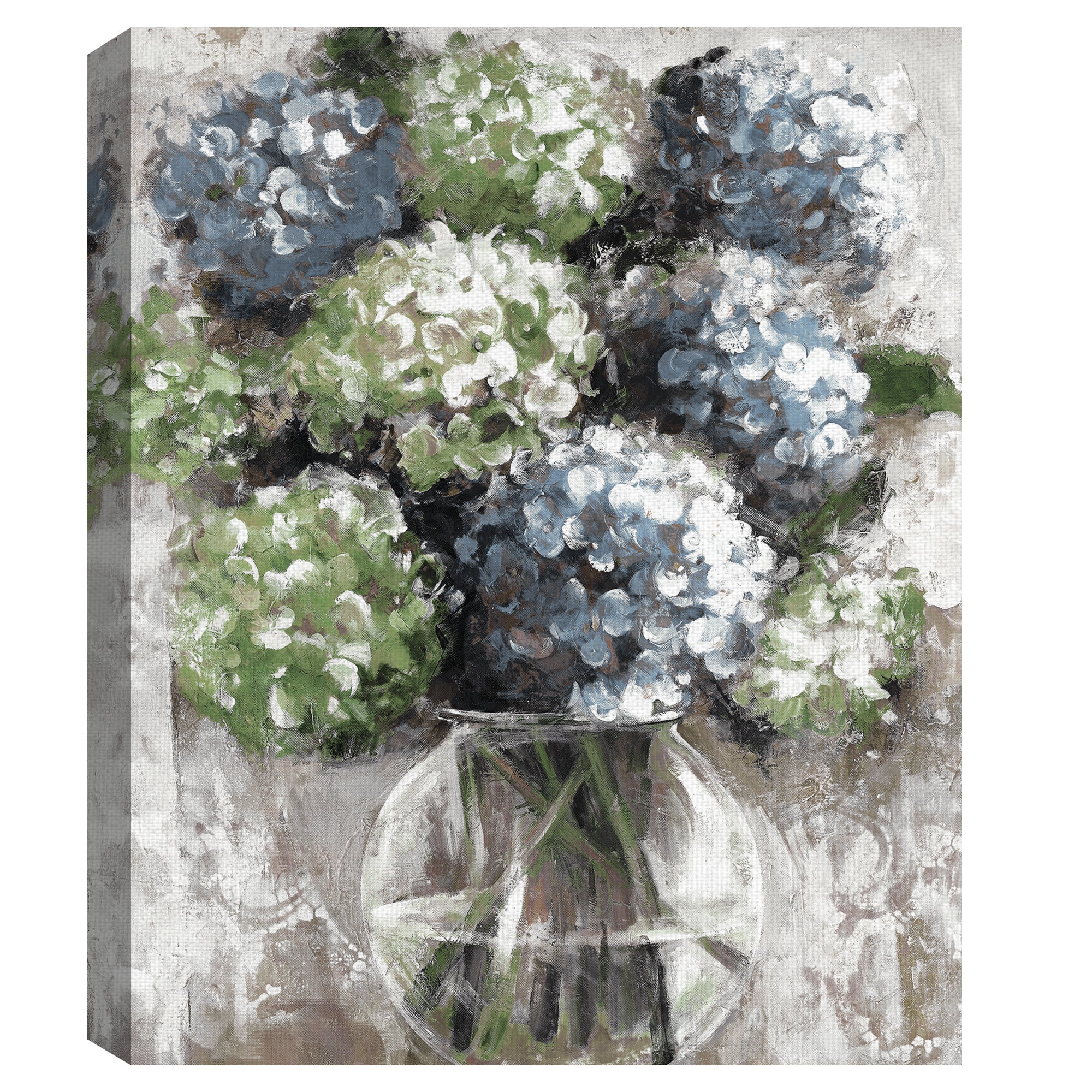 Hydrangea Study Blues by Sandy Doonan Wrapped Canvas Art Print