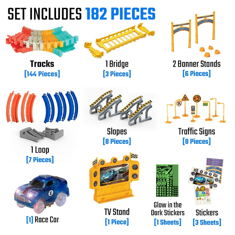 JitteryGit STEM Race Car Track Toy for Kids Amazing Gift for Boys Girls Toddlers Ages 3 4 5 6 7