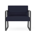 thumbnail image 2 of Waterfall Reception Sled Base Bariatic Chair / Charcoal Steel / Navy Blue, 2 of 5