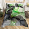 thumbnail image 6 of Erosebridal Black and Green Duvet Cover King Size Aesthetic Marble Bedding Set for Girls Women, Foil Print Comforter Cover Mountain Fluid Bed Set, Marbling Bedroom Set (Zipper Closure), 6 of 6