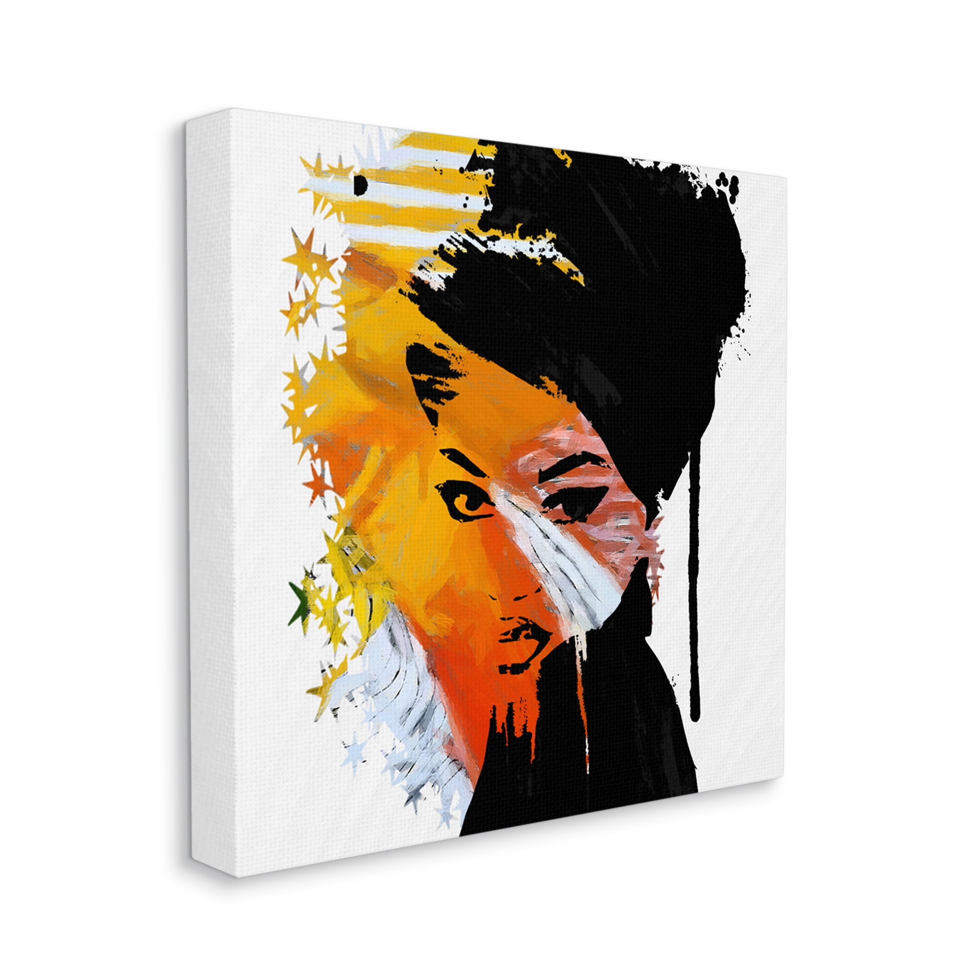 Stupell Industries Abstract Woman & Stars Abstract Painting Gallery Wrapped Canvas Art Print Wall Art, 30 x 30