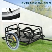 Aosom Bike Cargo Trailer for Hefty Loads, Foldable Compact Storage, Heavy-Duty, Bike Wagon Bike Trailer Bicycle Cargo Trailer Bike Attachment, Black