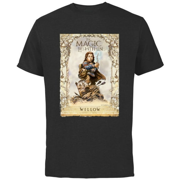 Lucasfilm Willow Movie The Magic Lies Within Archway Battle - Short Sleeve Cotton T-Shirt for Adults - Customized-Black