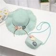 thumbnail image 2 of WUXIAN Toddler Girls Sun Hats Girls Straw Hat Purse Bag Set Wide Brim Flower Summer Beach Sun Hat Princess Shoulder Crossbody Bag Fishing Hat,Mint Green,One Size, 2 of 2