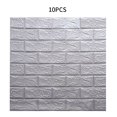 thumbnail image 1 of Papel tapiz 3D Etiqueta de pared de ladrillo Espuma TV Calcomanía de fondo Autoadhesivo Etiqueta adhesiva, 10 piezas, Plata Methold HA002452-15, 1 of 6
