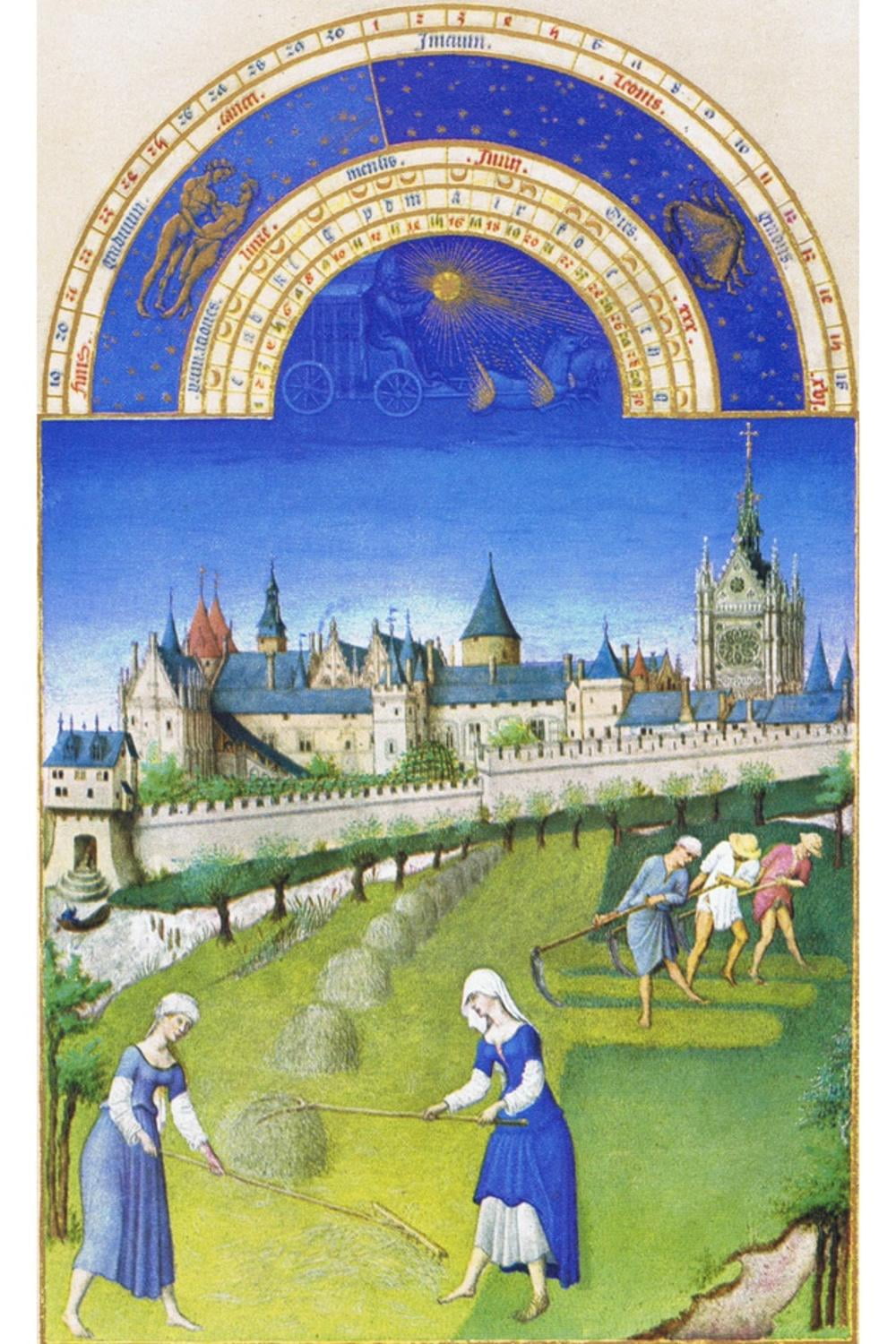 Art.com Le Tres Riches Heures Du Duc De Berry - June Art Print by Paul Herman & Jean Limbourg, 24" x 36"