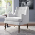 thumbnail image 2 of Modern Contemporary Urban Design Living Room Lounge Club Lobby Accent Chair, Fabric, White, 2 of 5