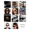 thumbnail image 3 of Gafas de sol Hanj Rectangle 90s Vintage para hombre y mujer, color negro, 3 of 8
