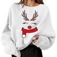 thumbnail image 2 of Christmas Sweatshirt for Men Women Long Sleeve Crewneck Loose Casual Funny Reindeer Face Graphic Sweatshirts Pullover Tops, 2 of 7