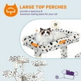 thumbnail image 4 of Allewie 81 Inches Multi-Level Tall Cat Tree for Large Cat, Cat Climbing Tree with Cat Condo and Hammock, Scratching Post, Wide Base, White/Black Spot, 4 of 7