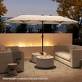 thumbnail image 4 of Costway 13 FT Large Patio Umbrella with LED Solar Lights Crank Handle 12 Heavy-Duty Ribs Beige, 4 of 10