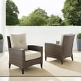 thumbnail image 3 of Afuera Living 2 Piece Outdoor Wicker High Back Arm Chair Set in Oatmeal, 3 of 16