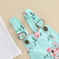 thumbnail image 5 of TOWED22 Kids Baby Girl Summer Clothes T-Shirt Tops Suspender Overalls Shorts Toddler Infant Outfit(White,12-18 M), 5 of 7