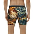 thumbnail image 4 of Rateoe Starry Night Guitar Dog Print Men’s Underwear Boxer Briefs Soft Comfortable Underwear Boxer Briefs, Long Leg Briefs,Anti-chafing Boxer Briefs, 4 of 7