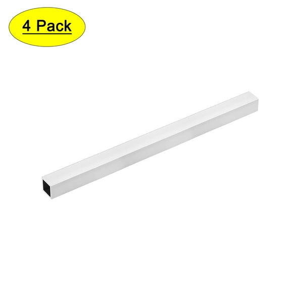 Unique Bargains 6063 Aluminum Square Tube 20mmx20mmx1.2mm Wall Thickness 300mm Length Seamless Straight Tubing 4 Pcs