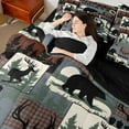 thumbnail image 5 of Feelyou Bear Animal Print Twin Bedding Sets 7-Piece, Blue Patchwork Buffalo Bedding Comforter Set, Rustic Farmhouse Reversible Sheet Sets, Microfiber Bedroom Decor, 5 of 8