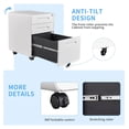 thumbnail image 4 of WDZS File Cabinet, 3 Drawer Filing Cabinets for Home Office with Lock Mobile Under Desk Fully Assembled Cabinet (White), 4 of 6