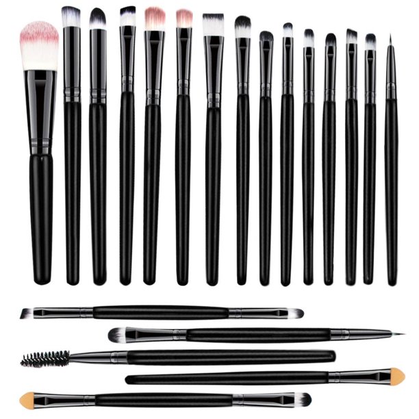 Juego de 20 brochas de maquillaje, base en polvo, sombra de ojos, delineador de ojos, brochas cosméticas para labios, kit de aseo de maquillaje, ideal para uso profesional y diario Adepaton HMHZ158-1