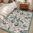 thumbnail image 4 of 4'x6' Area Rugs, Turquoise Pink Ethnic Indoor Outdoor Area Rug for Living Room Bedroom, Boho Modern Geometric Abstract Art Washable Bathroom Rugs Kitchen Floor Carpet Mats Home Decor Aesthetic, 4 of 8