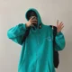 thumbnail image 3 of Sudadera con capucha de color sólido de moda para hombres, chaqueta holgada y versátil con forro polar, parte superior estampada estilo Hong Kong, 3 of 4