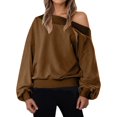 thumbnail image 1 of Off Shoulder Sweatshirt Women Casual Drop Should Sweatshirt Oversized Long Sleeve Pullover Tops, 1 of 8