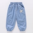 thumbnail image 6 of UJNDER Girls Denim Pants Lightweight Soft Loose Fit Casual Long Trousers for Toddler and Kids with Comfortable Fabric Girls Pants,Light Blue,9-10 Years, 6 of 6