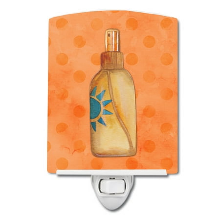 

Caroline s Treasures BB8263CNL Message in a Bottle Orange Polkadot Ceramic Night Light Orange 6x4x3 multicolor