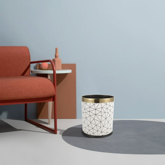 GOOHOCHY Trash Storage Bin Gold Plastic 1Pcs 10L