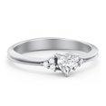 thumbnail image 1 of Birthstone Heart Ring with Shoulder Accents - Cubic Zirconia / White Topaz (April), 1 of 4