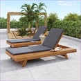 thumbnail image 6 of Outdoor Lounge Chaise Set for Patio/Pool | Acacia Wood Teak Finish | Adjustable Recline | Dark Gray Cushions | Dark Gray | Teak, 6 of 25