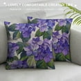 thumbnail image 3 of Fenyluxe  Throw Pillow Cover Violet Watercolor Painting Colorful Wildflowers Floral Leaves Nature Rectangular Throw Pillow Covers for Couch Sofa Home Decor 24x24in, 3 of 5