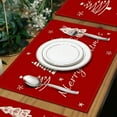 thumbnail image 7 of JWshufel 4 Pack Placemat Set Christmas Thanksgiving Decorations Festive Design for Holiday Dining Seasonal Suitable for Gatherings Family Meals 17.7x11.8in Red, 7 of 7