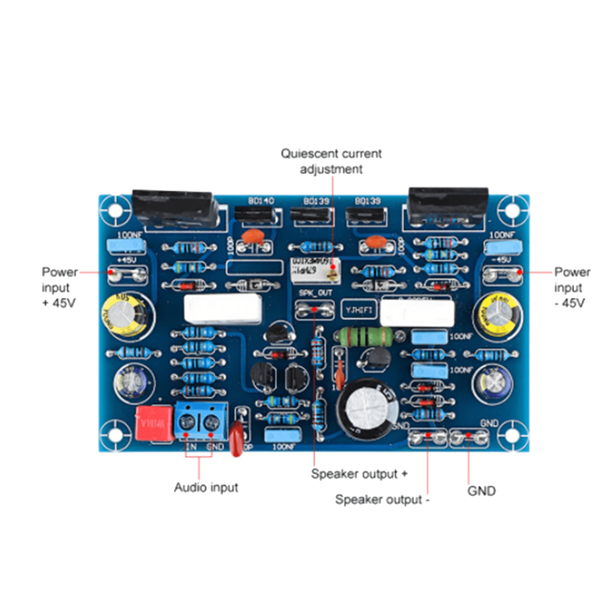 2Pair Power Amplifier Board 100Wx2 Amplificador IRF240 FET Class A Power Amplifier Audio Board Amp for Home Sound,2 Pair Amplifier Board,as shown